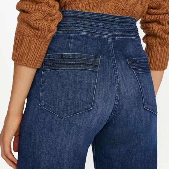 Frame High Rise Wide Leg Denim Jeans Naples Blue TBWL291 Stretch Womens 28 EUC - Picture 4 of 8